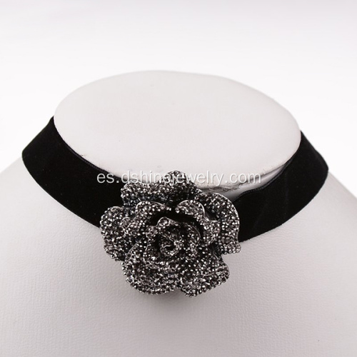 Gargantilla de Encaje Sexy punk flor Vintage encanto terciopelo negro